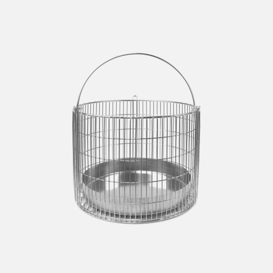 Tray for baskets on rod, autoclave accessory