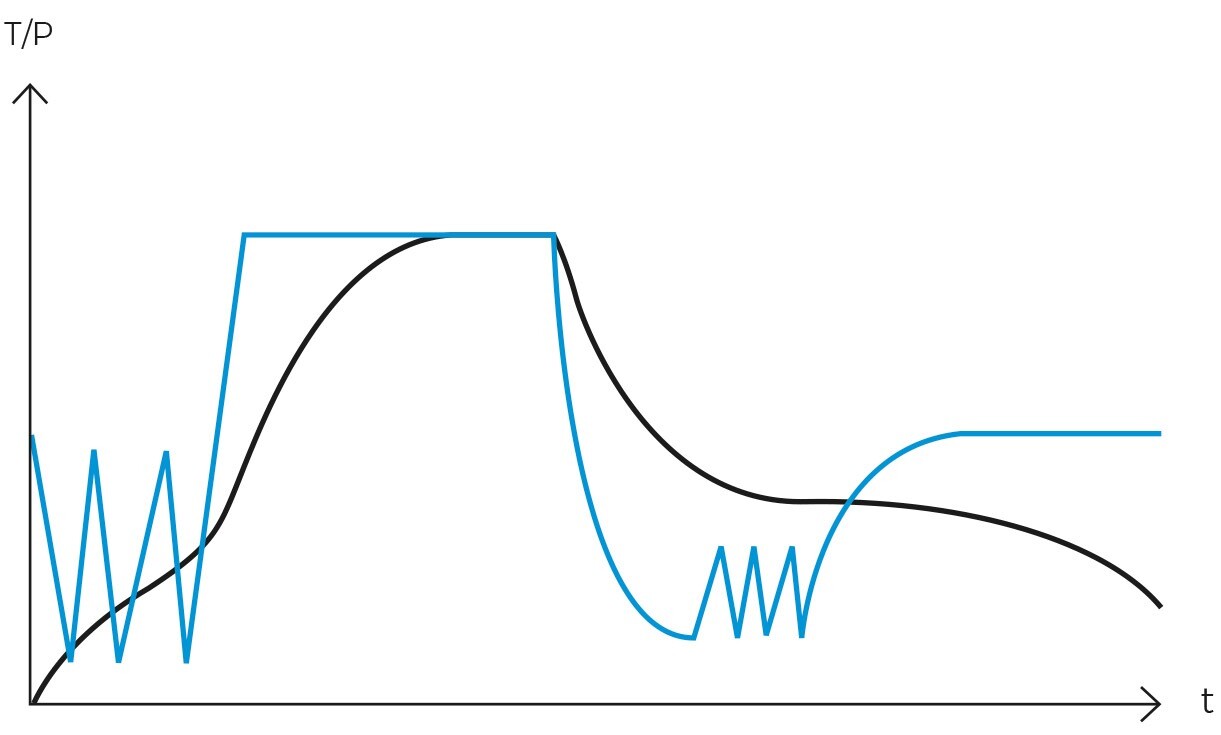 Tableau du cycle avec vide dans un autoclave RAYPA