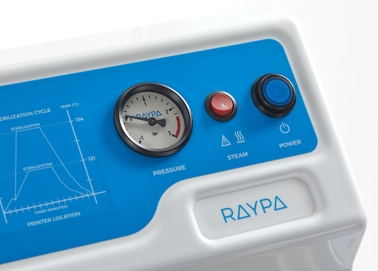 Botão de libertação de vapor localizado no interior do autoclave