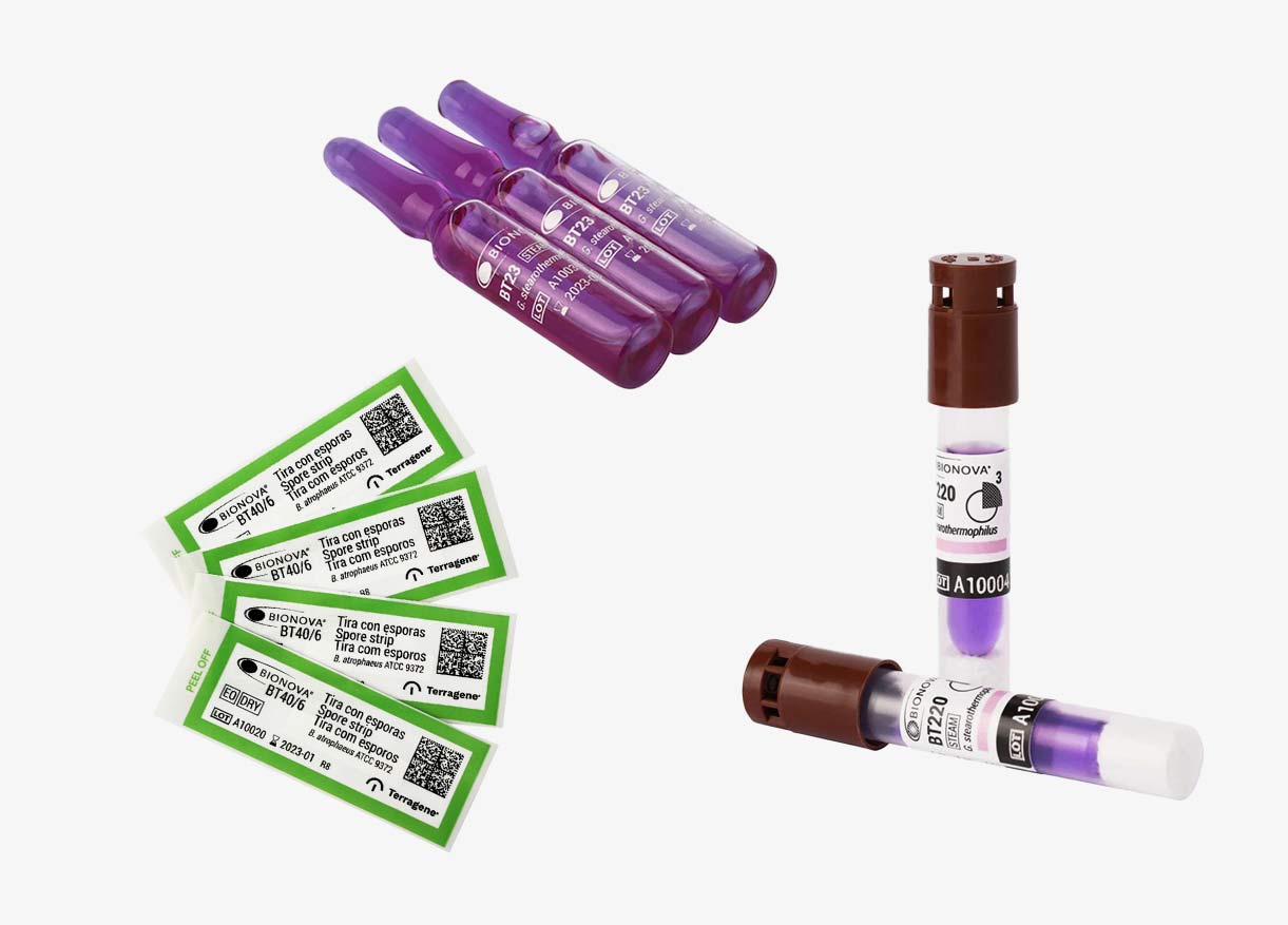 Bioindicador y otros elementos del test de esporas